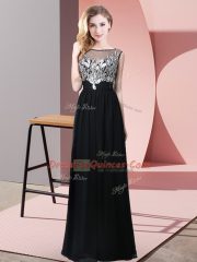 Admirable Scoop Sleeveless Chiffon Prom Evening Gown Beading Backless