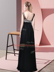 Admirable Scoop Sleeveless Chiffon Prom Evening Gown Beading Backless