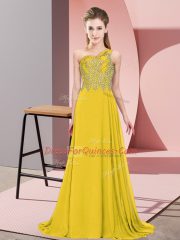 Sleeveless Beading Side Zipper Dress for Prom