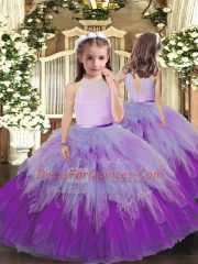 Adorable Sleeveless Floor Length Ruffles Backless Vestidos de Quinceanera with Multi-color
