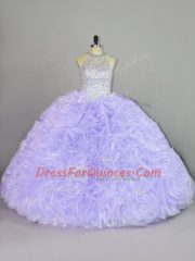 Flare Halter Top Sleeveless Lace Up Quinceanera Dresses Lavender Organza