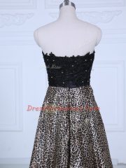 Perfect Black Strapless Zipper Lace Prom Evening Gown Long Sleeves