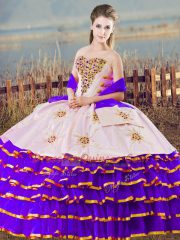 Exceptional Sleeveless Beading and Ruffled Layers Lace Up Quinceanera Dresses