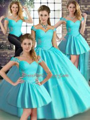 Adorable Sleeveless Lace Up Floor Length Beading Sweet 16 Quinceanera Dress