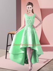 High Low A-line Sleeveless Court Dresses for Sweet 16 Zipper