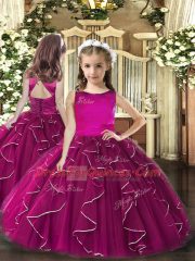 Sleeveless Ruffles Lace Up Kids Pageant Dress