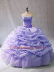 Ball Gowns Sleeveless Lavender Quince Ball Gowns Lace Up