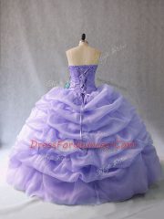 Ball Gowns Sleeveless Lavender Quince Ball Gowns Lace Up