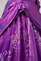 New Arrival Purple Sleeveless Floor Length Embroidery Zipper Vestidos de Quinceanera