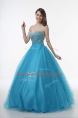 Pretty Baby Blue Sweetheart Neckline Beading Quinceanera Dress Sleeveless Lace Up