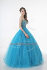 Pretty Baby Blue Sweetheart Neckline Beading Quinceanera Dress Sleeveless Lace Up