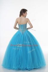 Pretty Baby Blue Sweetheart Neckline Beading Quinceanera Dress Sleeveless Lace Up