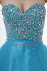 Pretty Baby Blue Sweetheart Neckline Beading Quinceanera Dress Sleeveless Lace Up