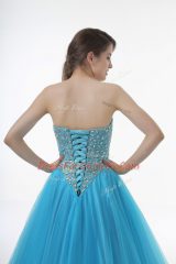 Pretty Baby Blue Sweetheart Neckline Beading Quinceanera Dress Sleeveless Lace Up
