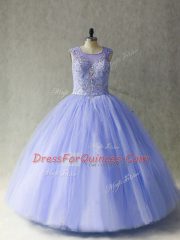 Customized Tulle Sleeveless Vestidos de Quinceanera and Beading