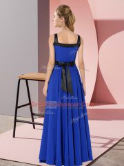 Affordable Sleeveless Zipper Floor Length Belt Court Dresses for Sweet 16