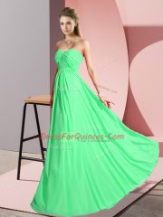 Pretty Sleeveless Ruching Lace Up Prom Gown