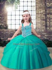 Sleeveless Beading Lace Up Pageant Dress for Womens