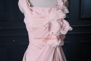 Best Column/Sheath Sleeveless Pink Prom Dresses Brush Train Zipper