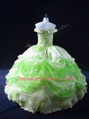 Custom Fit Beading and Appliques and Pick Ups 15th Birthday Dress Lace Up Sleeveless Floor Length