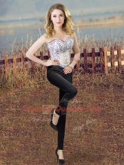 Royal Blue Lace Up Sweet 16 Dress Beading and Embroidery Sleeveless Floor Length