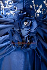 Floor Length Ball Gowns Sleeveless Blue Ball Gown Prom Dress Lace Up
