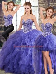 Sleeveless Beading and Ruffles Lace Up Quinceanera Gowns