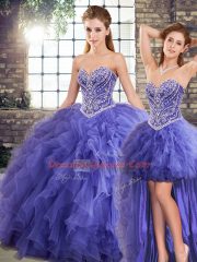 Sleeveless Beading and Ruffles Lace Up Quinceanera Gowns