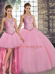 Wonderful Sleeveless Lace Up Floor Length Embroidery 15th Birthday Dress
