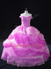 Lilac Sleeveless Beading and Appliques and Pick Ups Floor Length Sweet 16 Quinceanera Dress