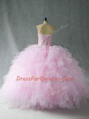 Dynamic Lilac Sleeveless Tulle Lace Up 15th Birthday Dress for Sweet 16 and Quinceanera