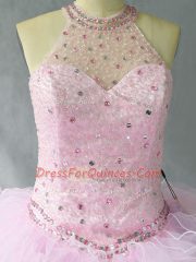 Dynamic Lilac Sleeveless Tulle Lace Up 15th Birthday Dress for Sweet 16 and Quinceanera