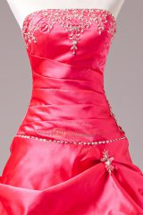Strapless Sleeveless Lace Up 15 Quinceanera Dress Hot Pink Taffeta