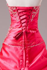 Strapless Sleeveless Lace Up 15 Quinceanera Dress Hot Pink Taffeta