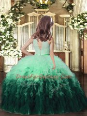 Multi-color Ball Gowns Ruffles Pageant Dress Toddler Backless Tulle Sleeveless Floor Length