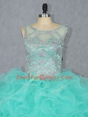 Organza Sleeveless Floor Length Sweet 16 Dresses and Beading
