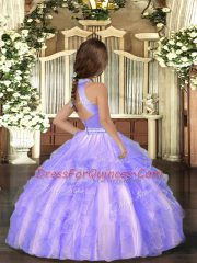 Floor Length Ball Gowns Sleeveless Lavender Pageant Dress for Teens Backless