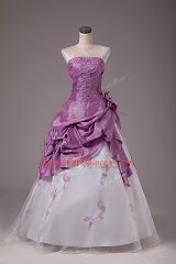 Most Popular Floor Length A-line Sleeveless Lilac Quinceanera Gowns Lace Up