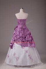Most Popular Floor Length A-line Sleeveless Lilac Quinceanera Gowns Lace Up