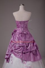 Most Popular Floor Length A-line Sleeveless Lilac Quinceanera Gowns Lace Up