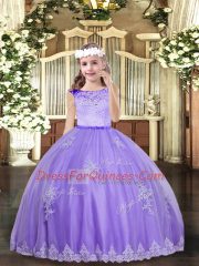 Elegant Sleeveless Lace and Appliques Zipper Kids Formal Wear