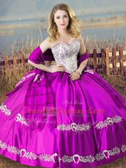 Ball Gowns 15th Birthday Dress Purple Sweetheart Satin Sleeveless Floor Length Lace Up