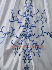 Free and Easy Blue And White Quinceanera Gowns Sweet 16 and Quinceanera with Embroidery Strapless Sleeveless Lace Up