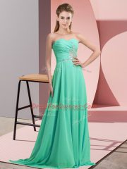 Dazzling Beading and Appliques Evening Dress Apple Green Lace Up Sleeveless