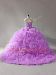 Best Ball Gowns Sleeveless Lilac 15th Birthday Dress Court Train Lace Up