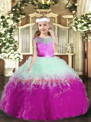 Cute Sleeveless Backless Floor Length Ruffles Pageant Dresses
