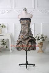 Strapless Sleeveless Lace Up Prom Party Dress Multi-color Printed