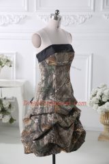 Strapless Sleeveless Lace Up Prom Party Dress Multi-color Printed