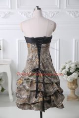Strapless Sleeveless Lace Up Prom Party Dress Multi-color Printed