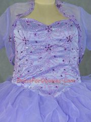 Exceptional Organza Sleeveless Floor Length Sweet 16 Dresses and Beading and Ruffles
